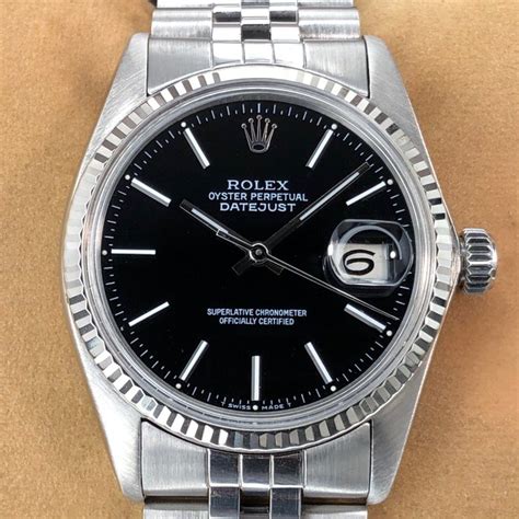 Vintage Rolex OP Datejust Ref.16014 Black Dial 36mm w/ Box 